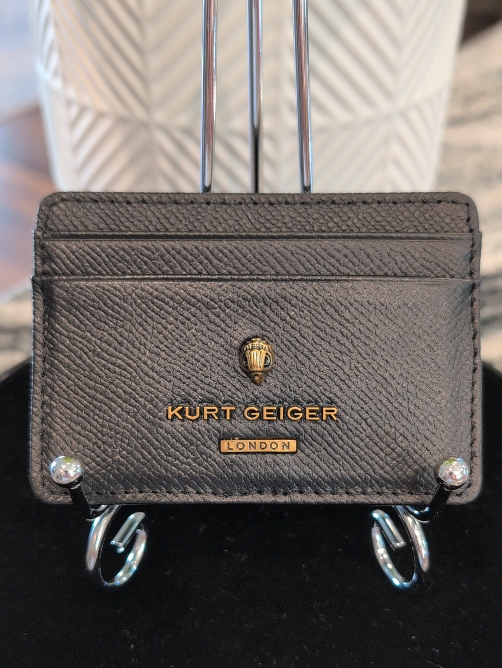 Kurt Geiger Unisex Black Leather Card Holder